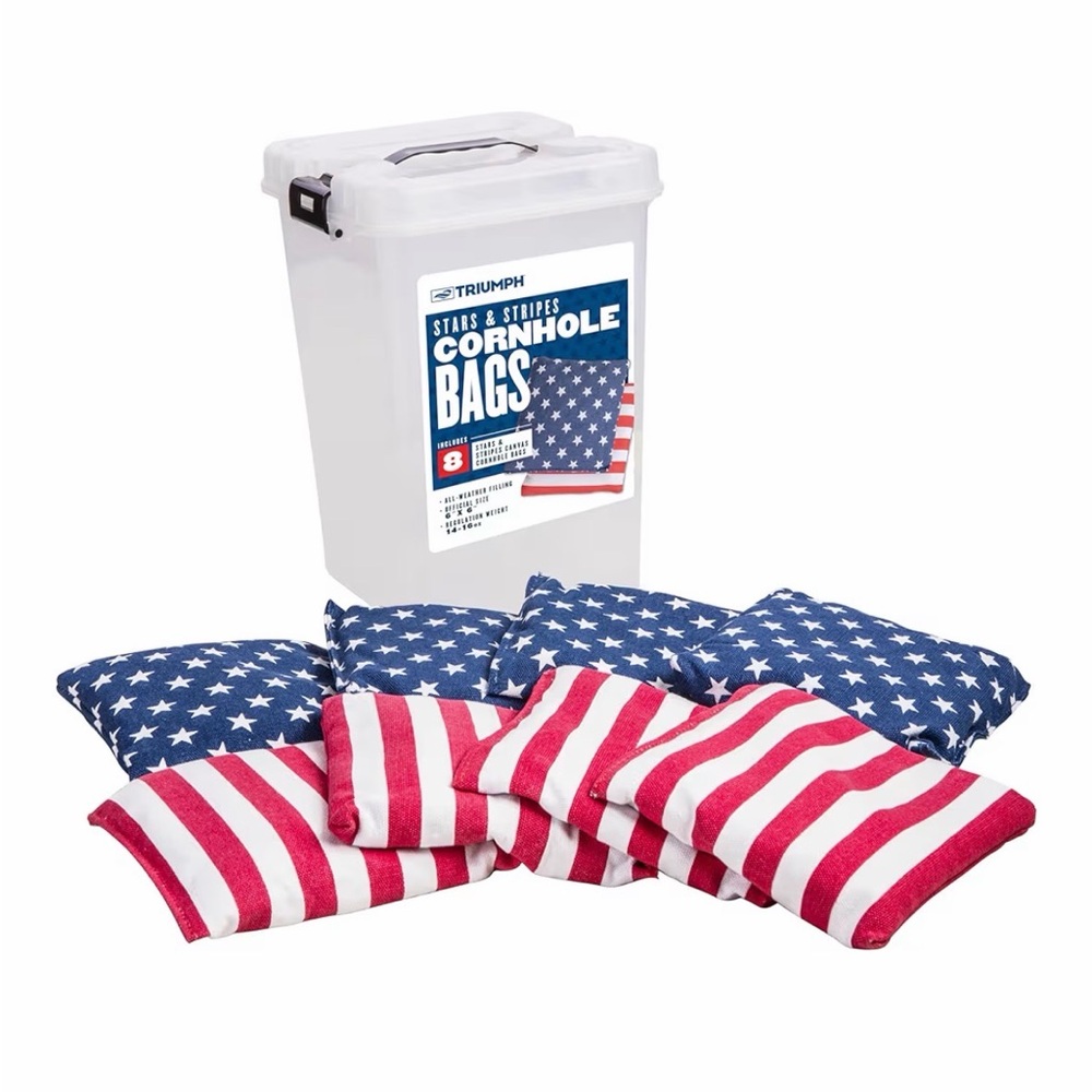 Triumph Americana🇺🇸Printed Bean🫘Bags👝in Storage Container-8-Pack